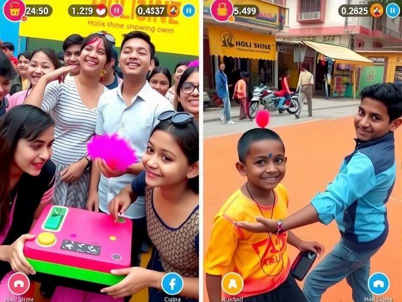 Holi Shine Showdown community event in Mumbai showing players enjoying the game